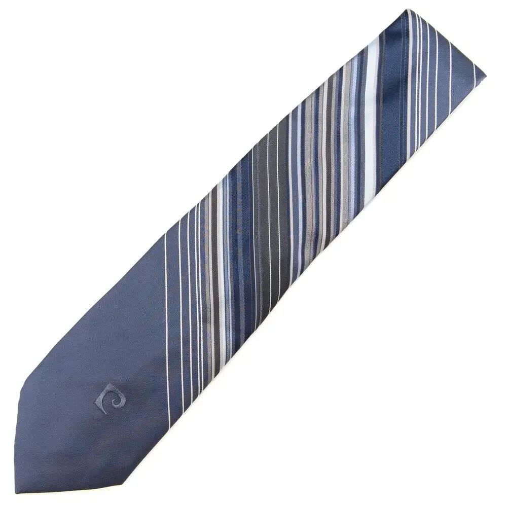 Pierre Cardin Vintage Retro Blue Striped 60's 70's Polyester Necktie